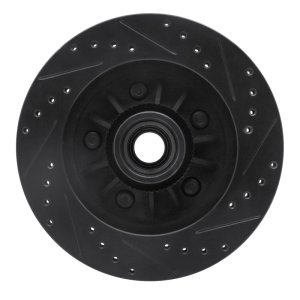 Ford Expedition Brake Rotor (1) - Front Left - R1 Concepts - Drilled & Slotted - Black - `97-`00